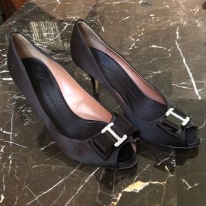 Giuseppe Zanotti black peep toe heels